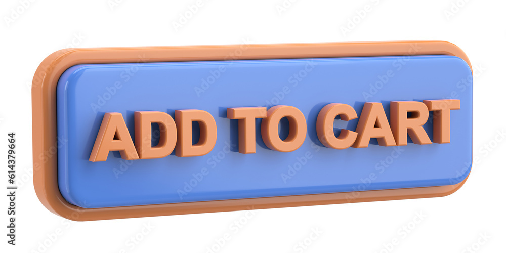Add to cart button. 3D illustration. Add to cart button. 3D illustration.