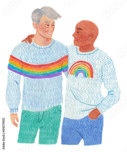 Crayon Style poster design of Two man(LGTBQ)