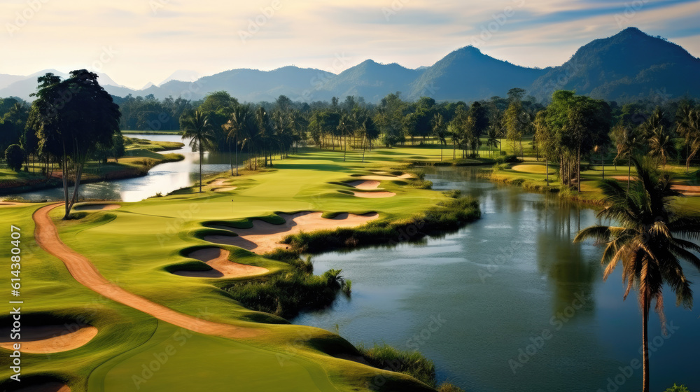 Fototapeta premium Golf course sport, Golfing Holidays in Thailand