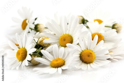 White daisies isolated on white background. Beautiful daisies isolated on white background. Generative AI.