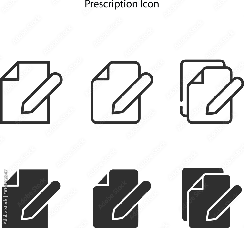 prescription line icons set for app, web, ui, logo. prescription line icons set for app, web, ui, logo.