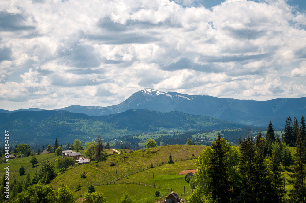 Beautiful Carpathian mountain landscape. Summer in the mountains.