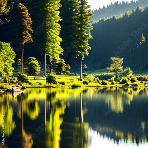 A Lake by the Mountain Side