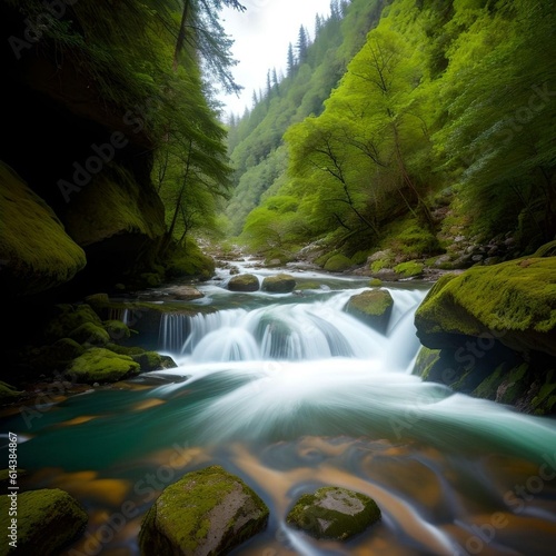 A Beautiful Stream in a Middle of a Forest