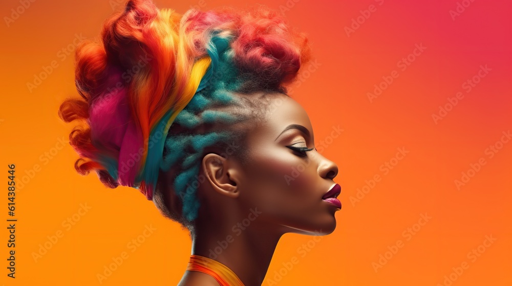 An illustration of a fashion portrait combined with abstract art., AI Generated An illustration of a fashion portrait combined with abstract art., AI Generated