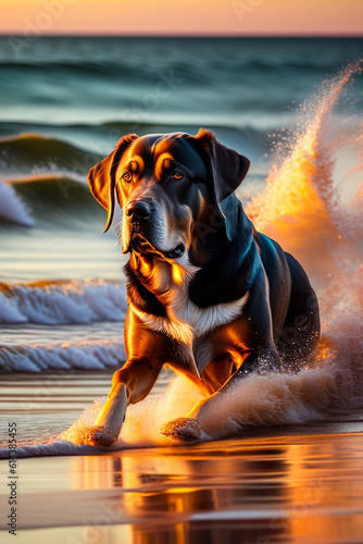 Dog in water © DopeCorner