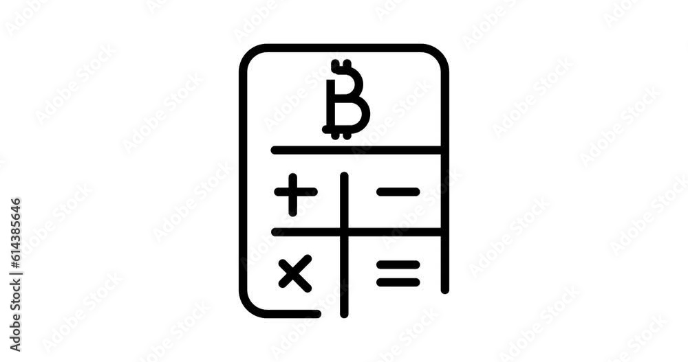 bitcoin calculator animated outline icon on white background. bitcoin calculator 4k video animation for web, mobile and ui design bitcoin calculator animated outline icon on white background. bitcoin calculator 4k video animation for web, mobile and ui design