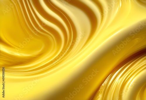 luxury abstract smooth yellow wave  swirl textured background. Generative AI