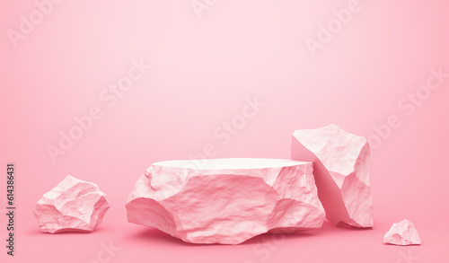 Сomposition of pink stones on pink background