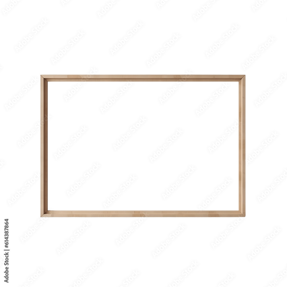 Blank wooden picture frame mockup isolated on transparent background, Landscape horizontal artwork template for photo, image, picture, wall art, text, quote. Light wood oak frame. generative ai Blank wooden picture frame mockup isolated on transparent background, Landscape horizontal artwork template for photo, image, picture, wall art, text, quote. Light wood oak frame. generative ai
