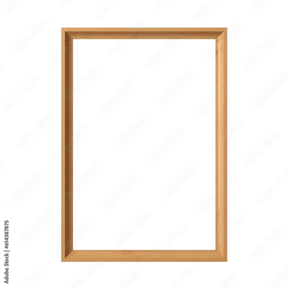 Modern wooden picture frame mockup isolated on transparent background, Portrait vertical minimal style artwork template for photo, image, picture, wall art, text, quote. generative ai Modern wooden picture frame mockup isolated on transparent background, Portrait vertical minimal style artwork template for photo, image, picture, wall art, text, quote. generative ai