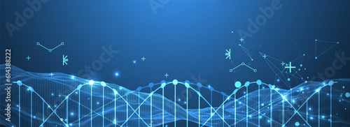 Abstract futuristic background for design works..Science template, wallpaper or banner with a DNA molecules.