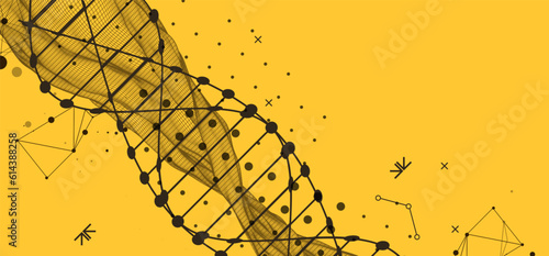 Abstract futuristic background for design works..Science template, wallpaper or banner with a DNA molecules.
