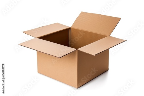 Empty Open Cardboard Box On White Background