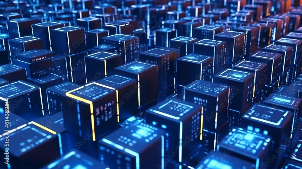 Obraz premium Blockchain Technology Concepts.