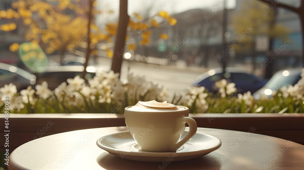 cup of coffee on the terrace,Seoul Coffee Shop Capuchino coffee of cup cozy spring nature,coffee in the morning,Spring blossoms on the street and coffee on the terrace cup of coffee on the terrace,Seoul Coffee Shop Capuchino coffee of cup cozy spring nature,coffee in the morning,Spring blossoms on the street and coffee on the terrace
