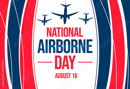 August 16 is observed as National Airborne day to honor the airborne force of armed forces. Aribrone day background design photo