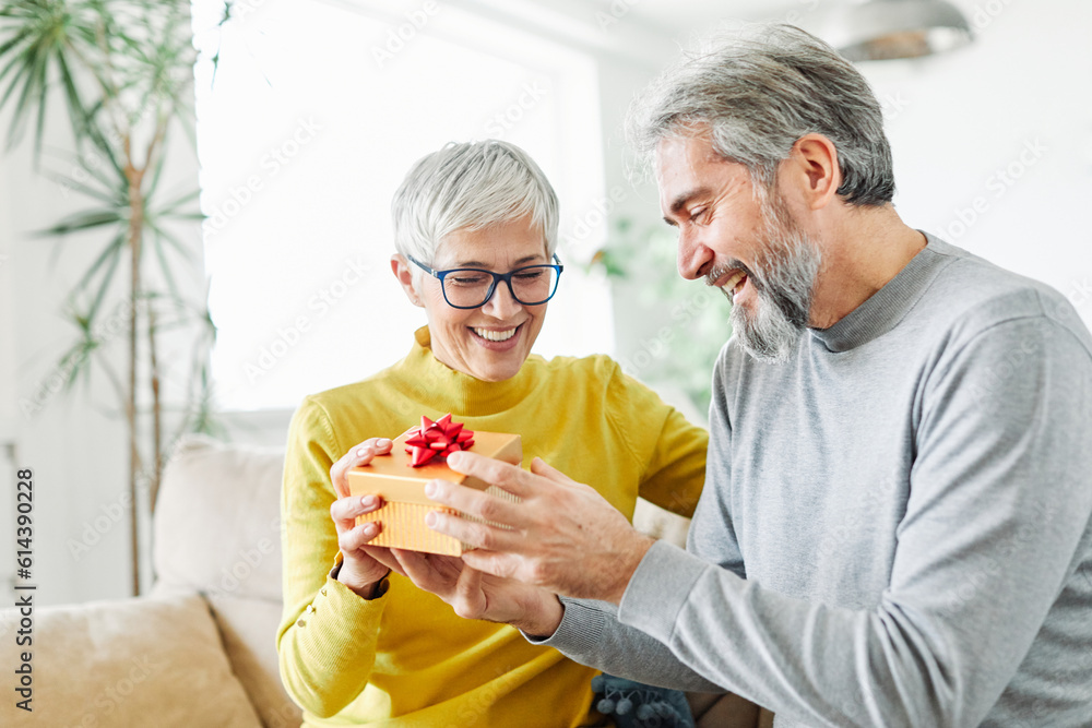 gift woman man couple happy love happiness present kiss romantic smiling together box wife husband elderly old senior mature retired gift woman man couple happy love happiness present kiss romantic smiling together box wife husband elderly old senior mature retired