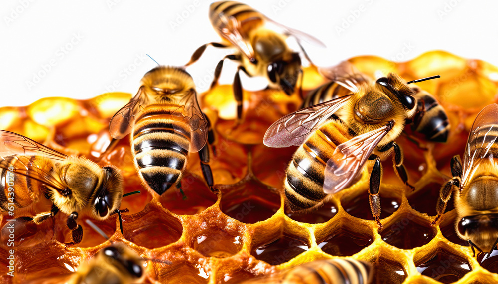 bees on a honeycomb, ai generative bees on a honeycomb, ai generative