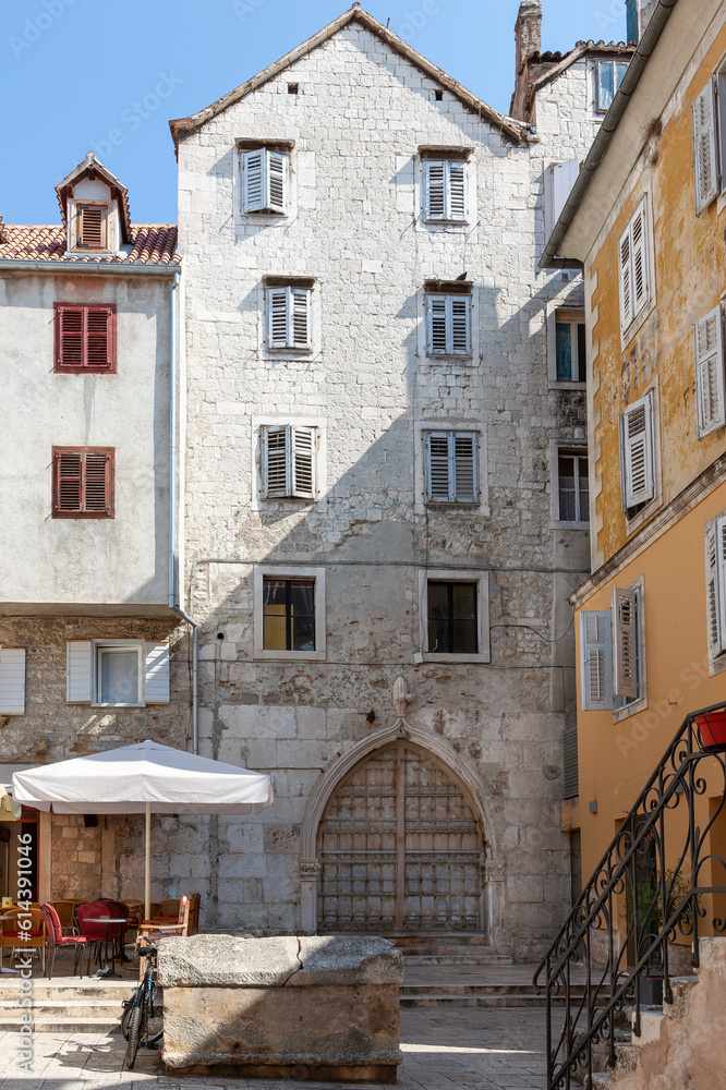 The narrow streets of the medieval city. Split, Croatia