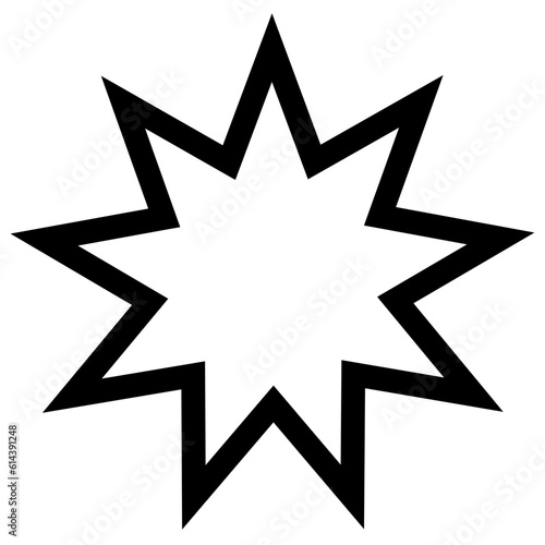 Baháʼí, Nine-pointed star, According to the Abjad system of Isopsephy, the word Bahá' has a numerical equivalence of 9, and thus there is frequent use of the number 9 in Baháʼí symbols. photo