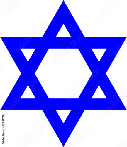 Blue Star David icon. The Star of David (Magen David in Hebrew, Shield of David, Solomon's Seal) is a generally recognized symbol of Judaism and Jewish identity. Geometrically it is a hexagram.