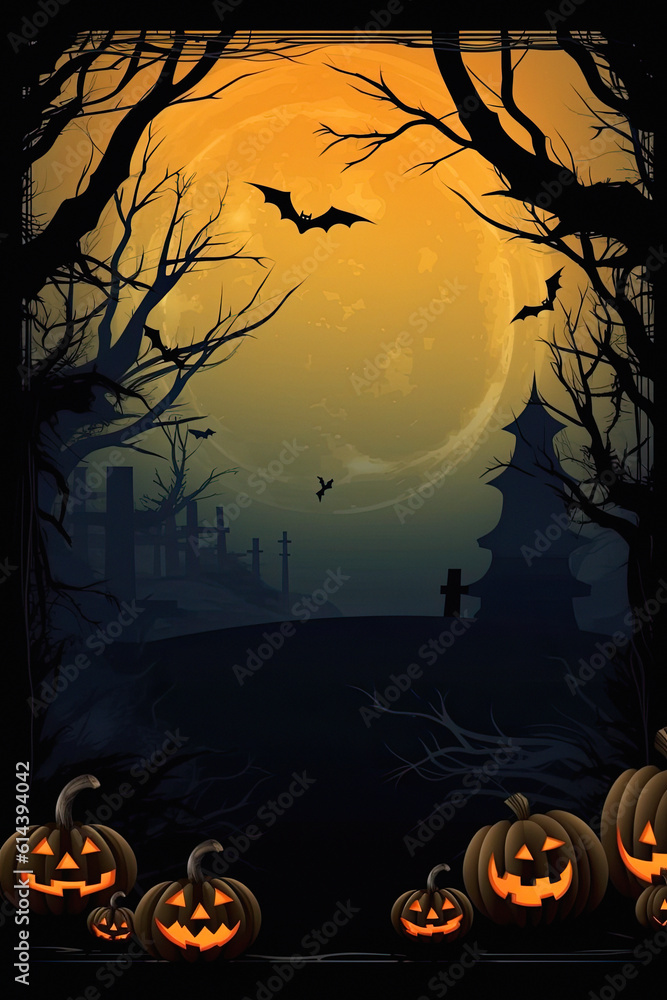 halloween frame template, ai generative halloween frame template, ai generative