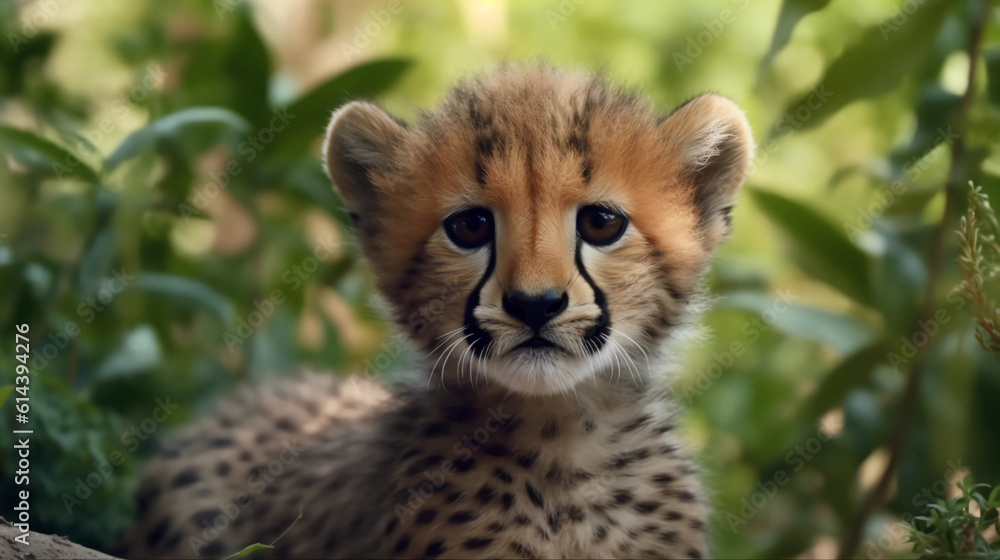 Cheetah cub baby. Generative AI Cheetah cub baby. Generative AI