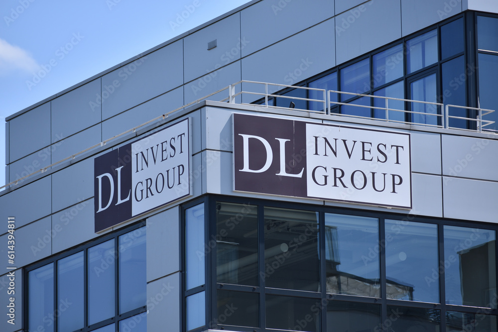 DL Invest Group, real estate investment company signage, logo, emblem