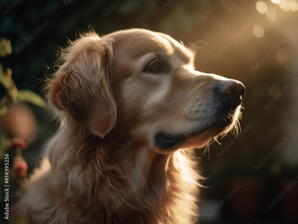 close up on a labrador retriever dog, Generative AI
