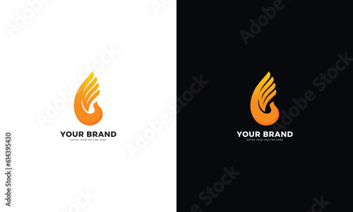 Hand and Dove Logo, vector graphic design