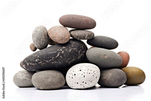 Pile Of Stones On White Background