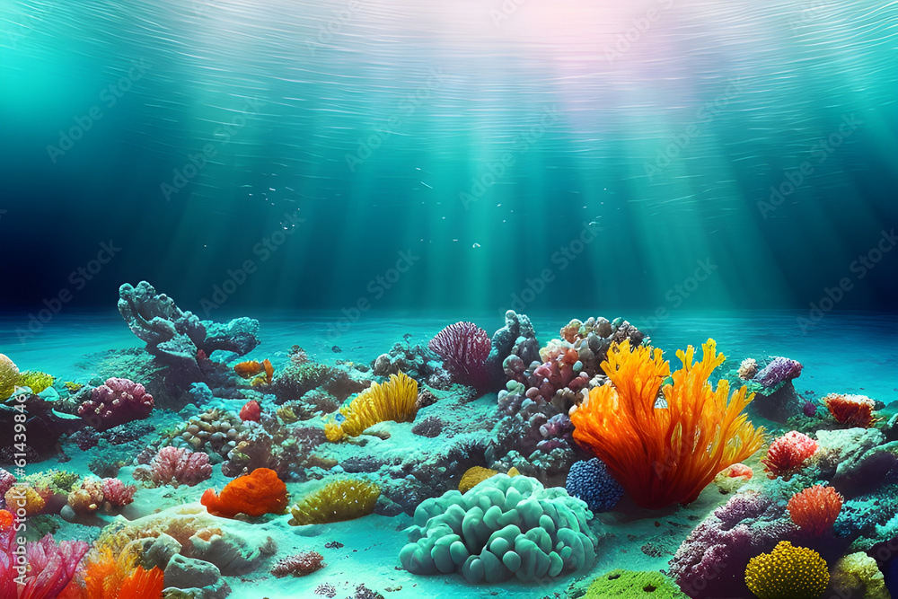 Naklejka premium coral reef in the sea, genrative ai