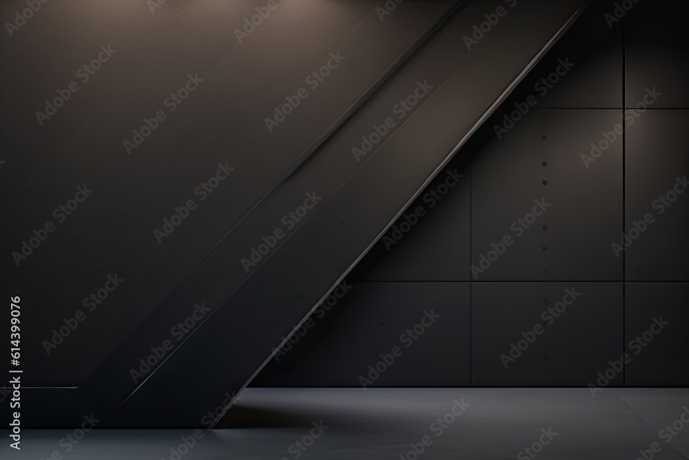 Black Concrete Solid Background Wall