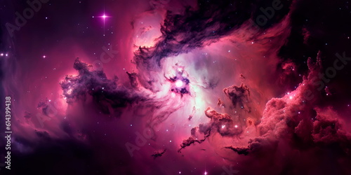 Cosmic galaxy background with nebula, Bright Star Nebula. Distant galaxy. Abstract image.