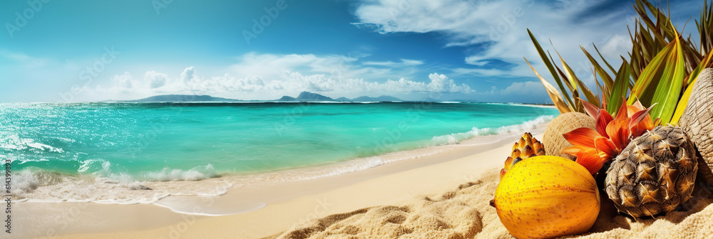 tropical beach, summer holidays background 