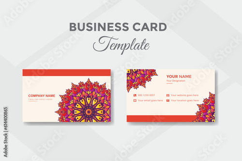 Colorful mandala fashion style visiting card design