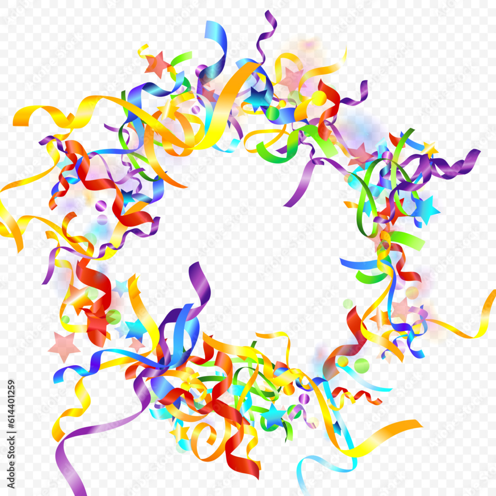 Fototapeta premium ribbon spiral confetti carnival color shine gift