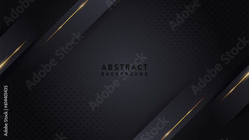 elegant abstract black background with shiny golf line. luxury dark theme design vector illustration EPS10