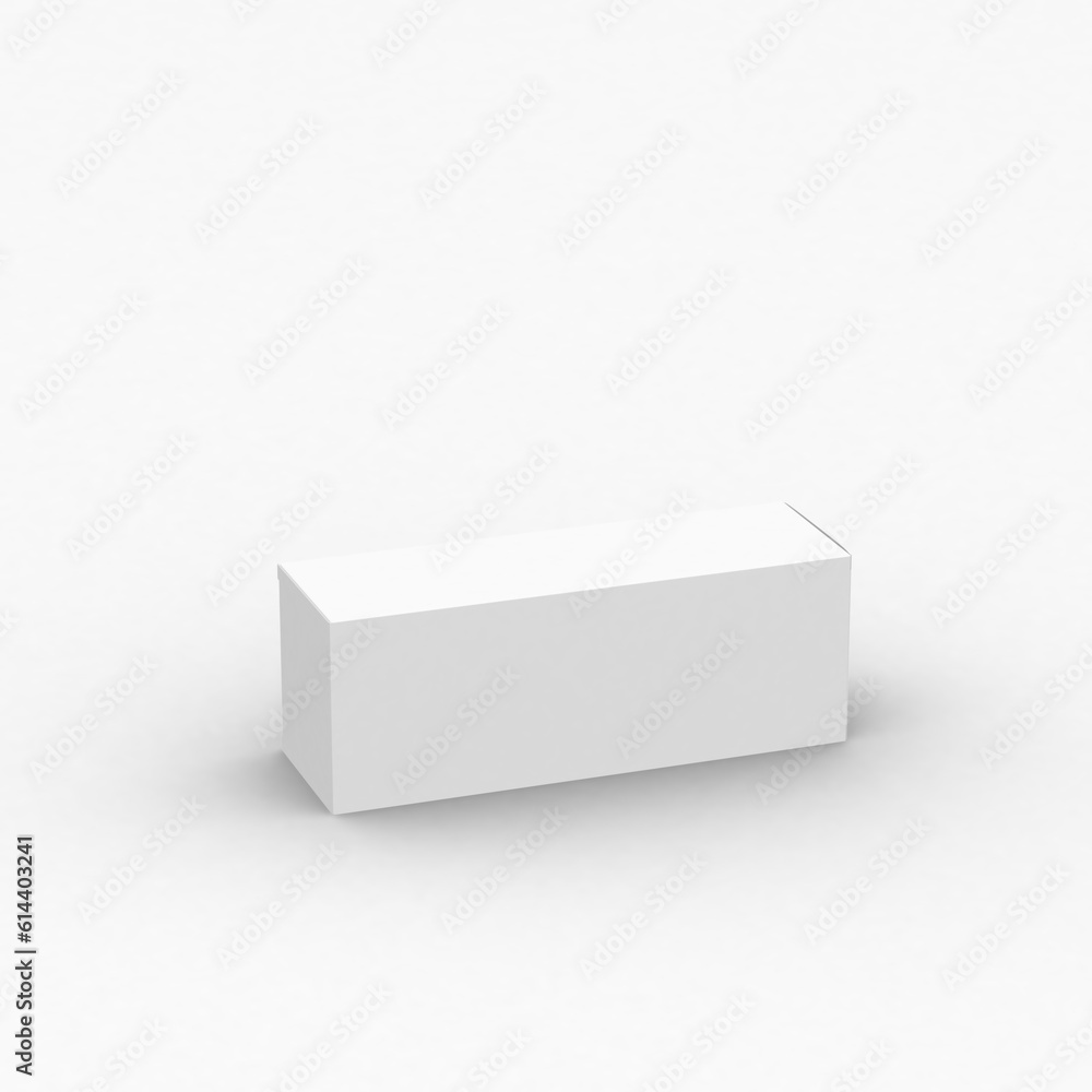 Long vertical paper box template without design on a transparent background. Long vertical paper box template without design on a transparent background.