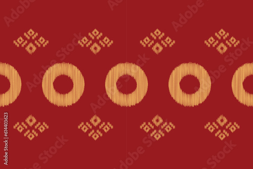 Ethnic Ikat fabric pattern geometric style.African Ikat red embroidery Ethnic oriental pattern red background. Abstract,vector,illustration.Texture,clothing,frame,decoration,carpet,motif.