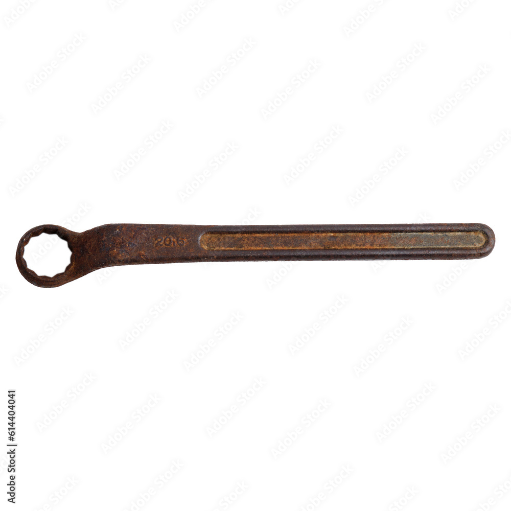Isolated Rusty Mechanical Key on White Background Isolated Rusty Mechanical Key on White Background