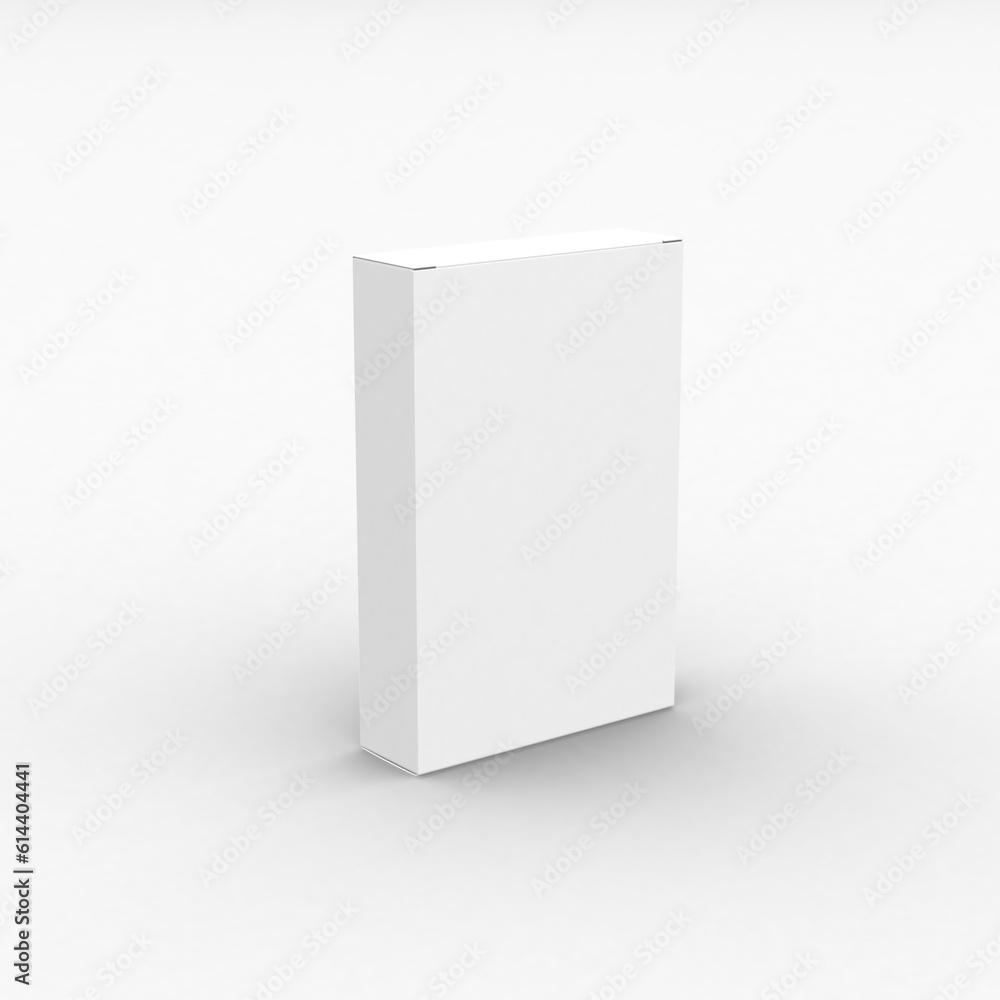 Vertical flat paper box template without design cover on a transparent background. Vertical flat paper box template without design cover on a transparent background.