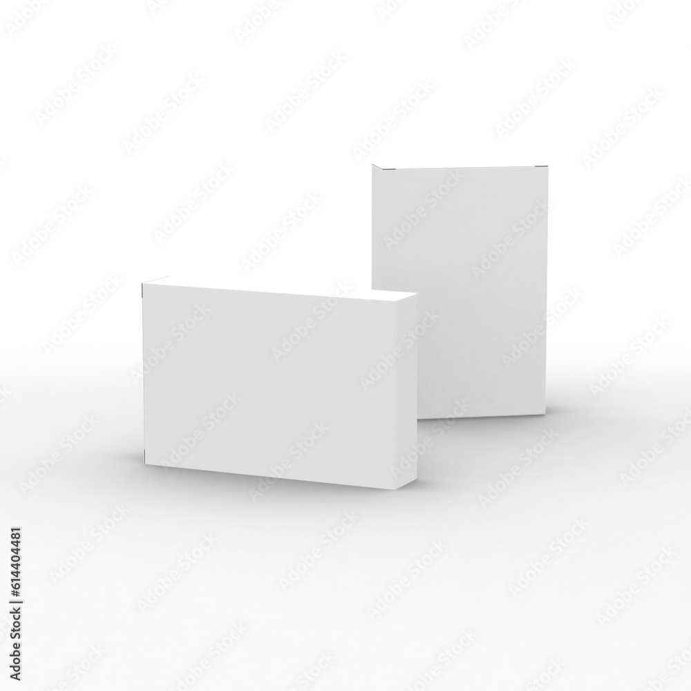 Vertical flat paper box template without design cover on a transparent background. Vertical flat paper box template without design cover on a transparent background.