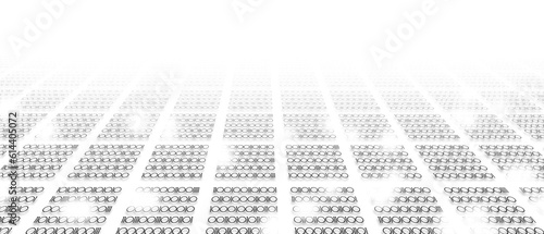 Abstract perspective binary code on a white background. Matrix technology concept