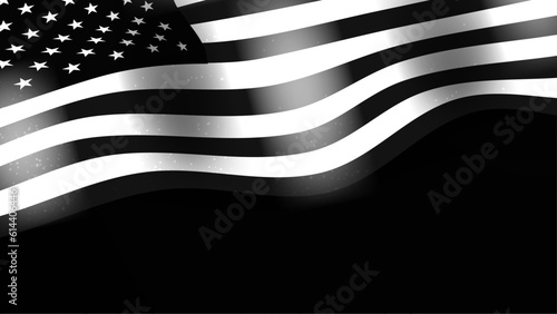 Vector flag of united states of america black background