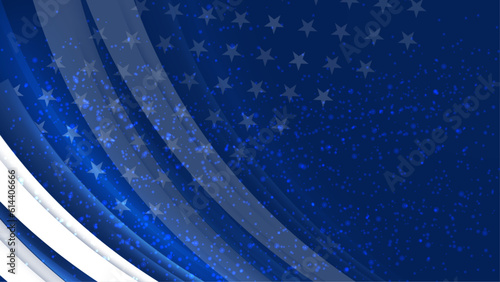 Vector beautiful american flag blue background