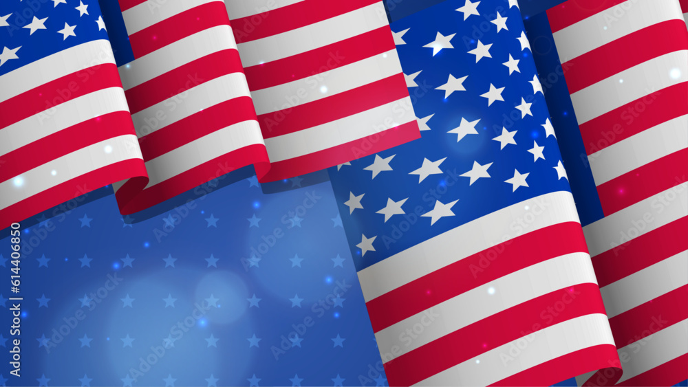 Fototapeta premium Vector beautiful american flag background