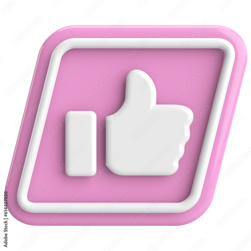 Like button. Like icon. 3D illustration. Like button. Like icon. 3D illustration.