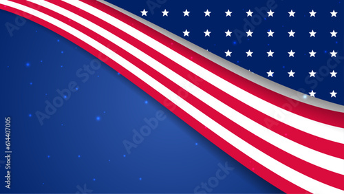Vector realistic waving american flag background